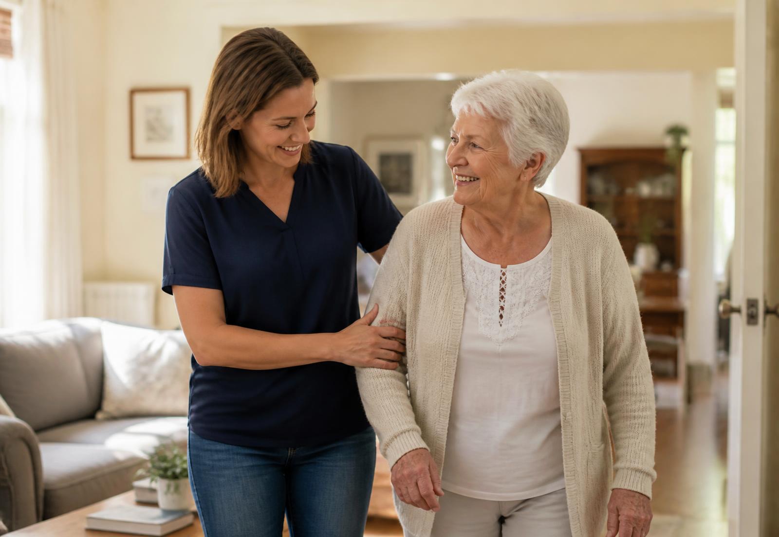 Personal Assistance — caregiver supporting a client at home